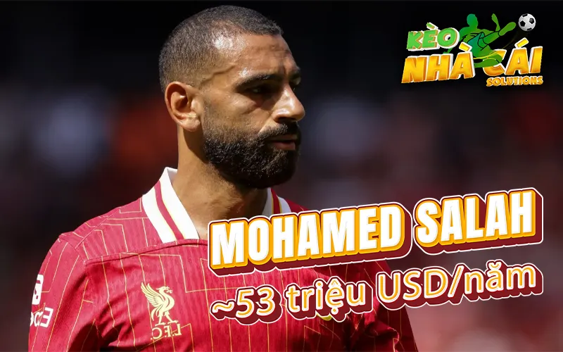 Vị trí số 8 trong BXH cầu thủ lương cao top đầu thuộc về Mohamed Salah