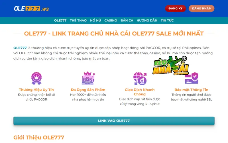 Nhà cái bóng đá OLE777