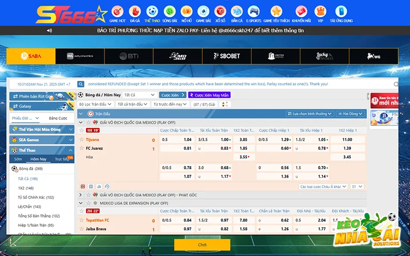 Web cá cược bóng đá ST666